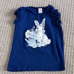 Gymboree EASTER Blue Bunny Ruffle Shirt sz 8